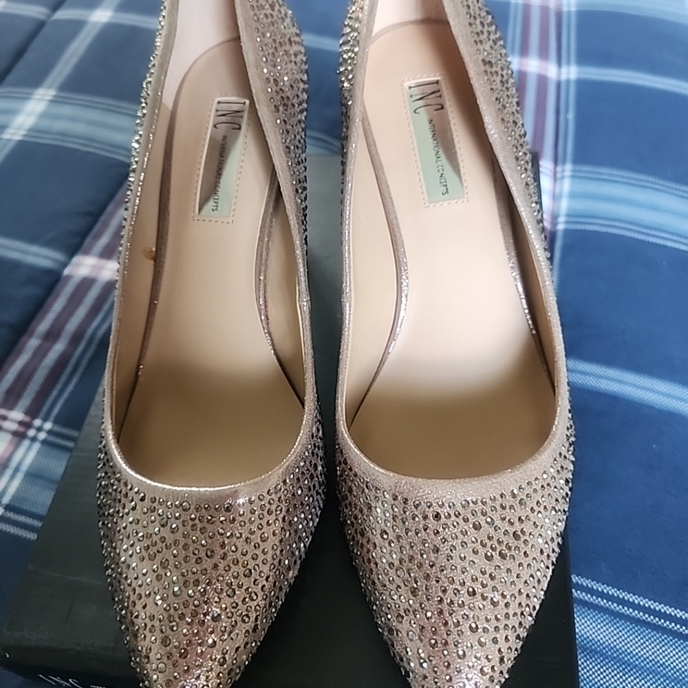INC International Concepts Tan Heels Elegant Design